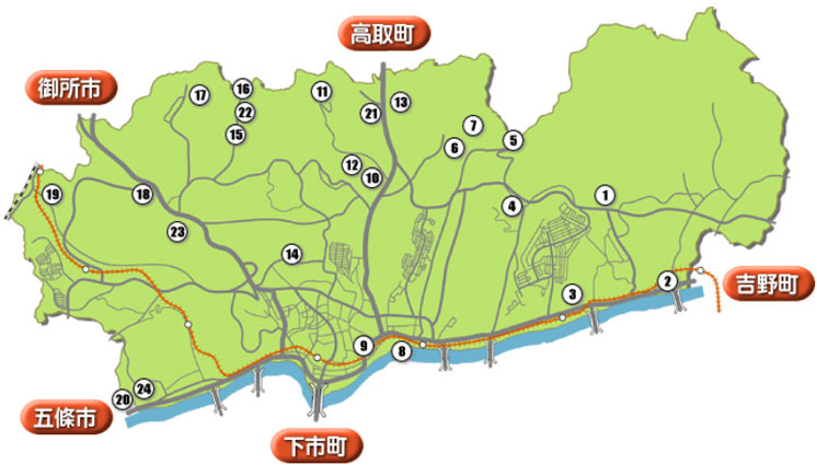 大淀町の地図