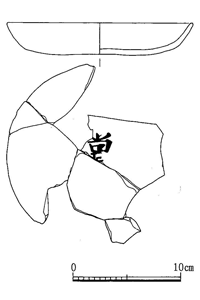 「堂」の字の墨書土器（実測図）の写真