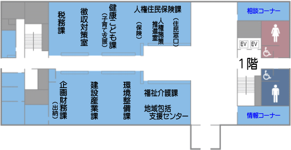 庁舎1階の見取り図