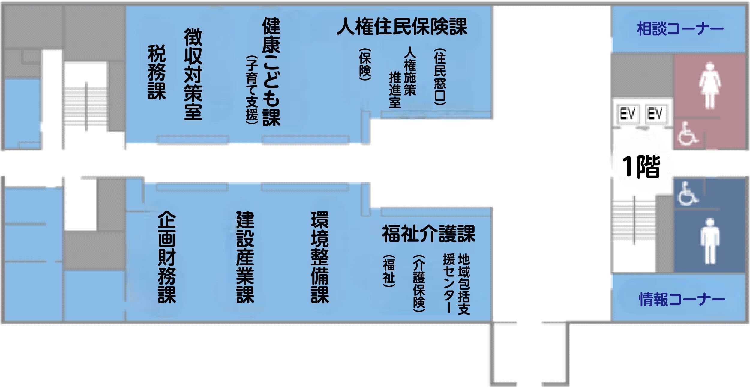 庁舎1階の見取り図